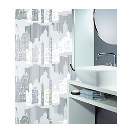 Rideau de douche SPIRELLA Bronx silver PEVA 180 cm x 200 cm