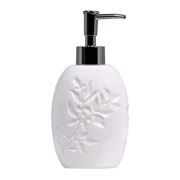 Distributeur de savon liquide Bouquet céramique blanc