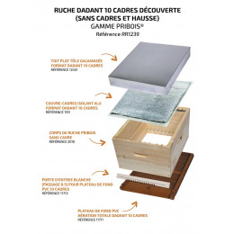 Pribois ruche dadant 10 sans cadres et sans hausse
