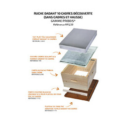 Pribois ruche dadant 10 sans cadres et sans hausse