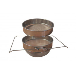 Passoire à coulisse double tamis inox