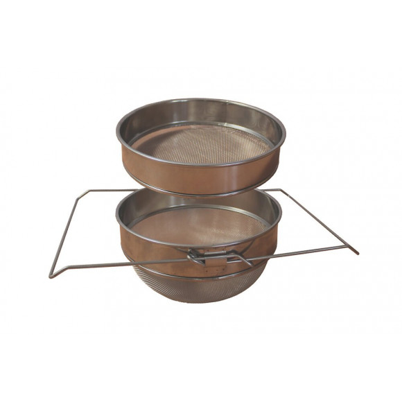 Passoire à coulisse double tamis inox