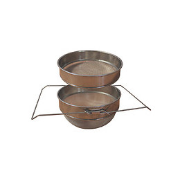 Passoire à coulisse double tamis inox