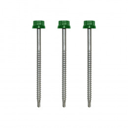 Sachet de 100 vis autoperceuses galvanisées pour support bois - vert