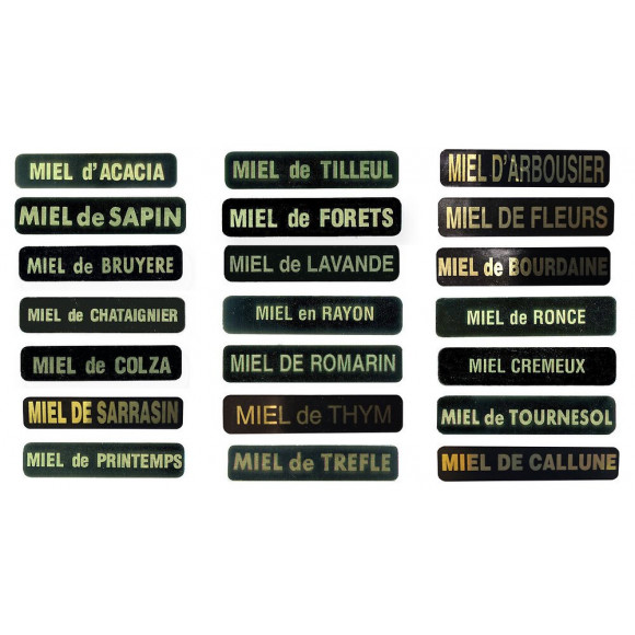 Etiquettes des variétés de miel / miel d'acacia