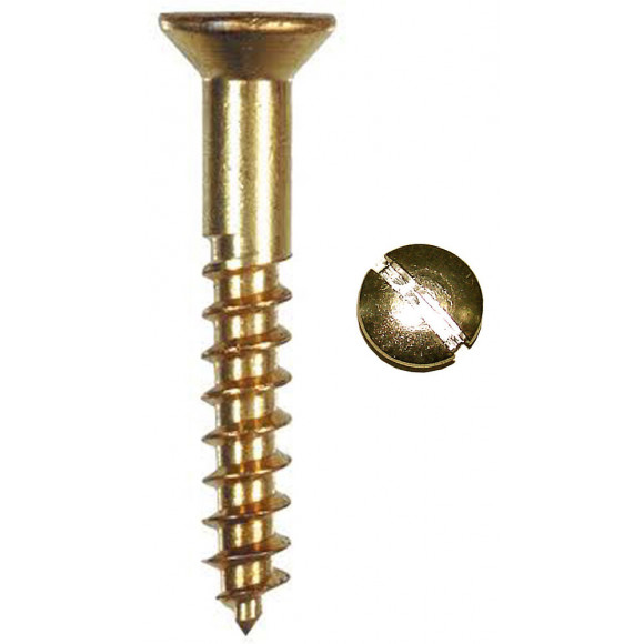 Sachet de 8 vis à bois tête fraisée laiton 4x40mm