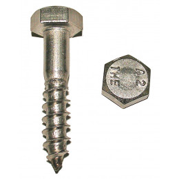 2 tirefonds tête hexagonale inox A2 10x140mm