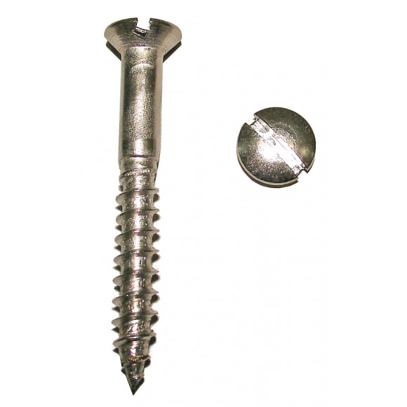 25 vis à bois tête fraisée fendue inox A4 4x20mm