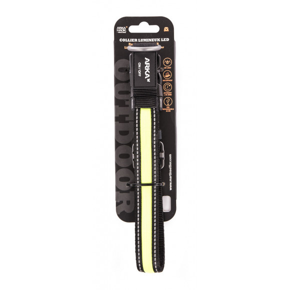 Collier chien avec led lumineux couleur jaune