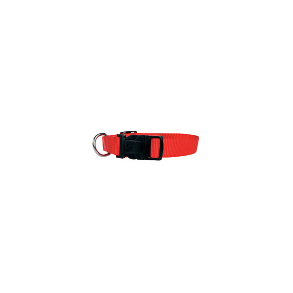 Collier nylon chien 40 50cm rouge
