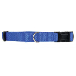 Collier nylon chien 30 40 cm bleu