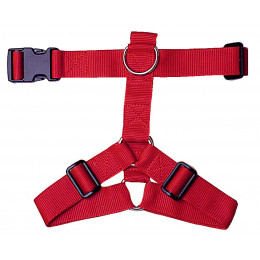 Harnais nylon chien 40 60cm rouge