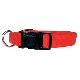 Collier nylon chien 40 50cm rouge