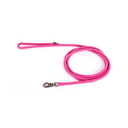 Laisse nylon rond uni 2m rose