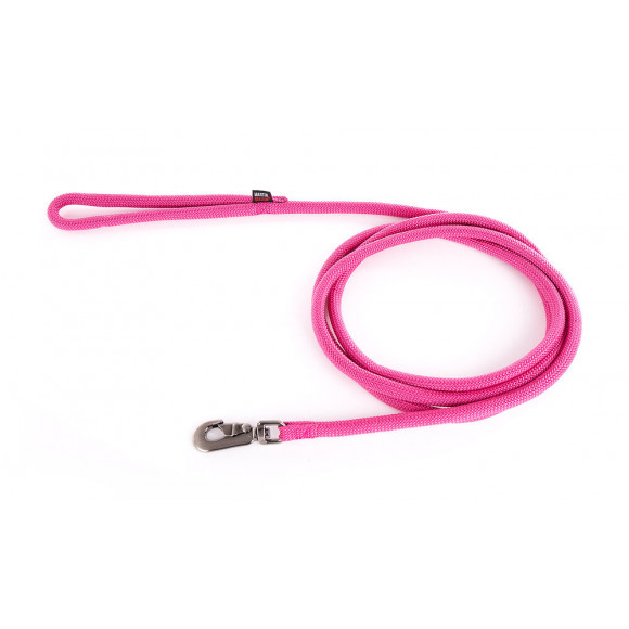 Laisse nylon rond uni 2m rose
