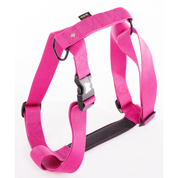 Harnais pour chien réglable en nylon rose 30cm