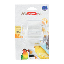 Mangeoire avec perchoir à oiseaux S transparente