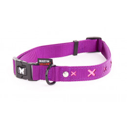 Collier pour chien MARTIN SELLIER Croix violette en nylon 45/65 cm