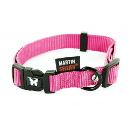 Collier pour chien réglable en nylon rose 113kg