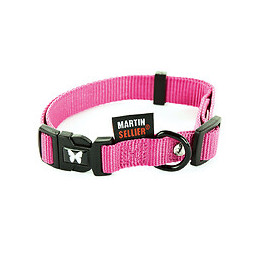 Collier pour chien réglable en nylon rose 109kg