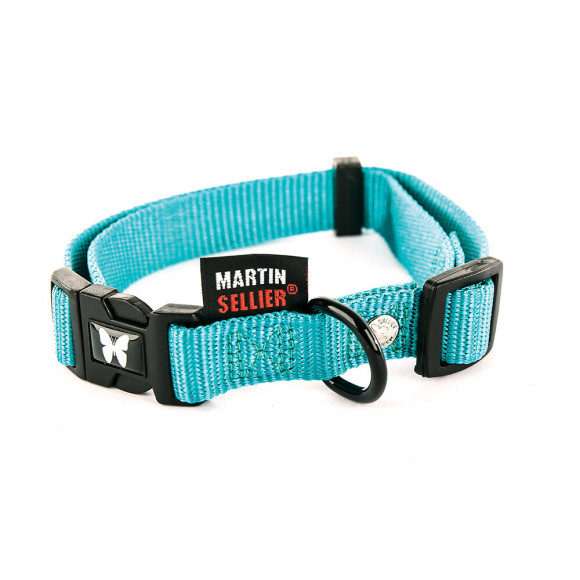 Collier pour chien réglable en nylon turquoise 36kg