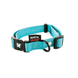 Collier pour chien réglable en nylon turquoise 36kg