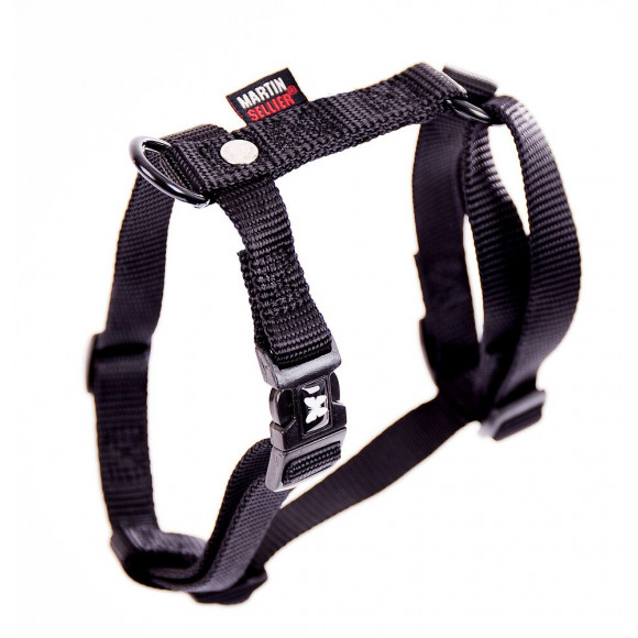 Harnais pour chien réglable en nylon noir 14.5cm