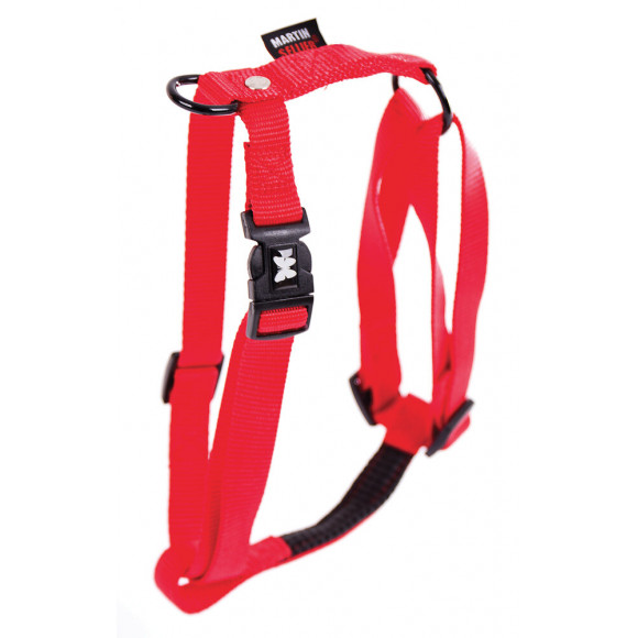 Harnais pour chien réglable en nylon rouge 16cm