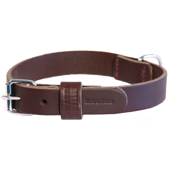 Collier pour chien bords ronds marron 60cm