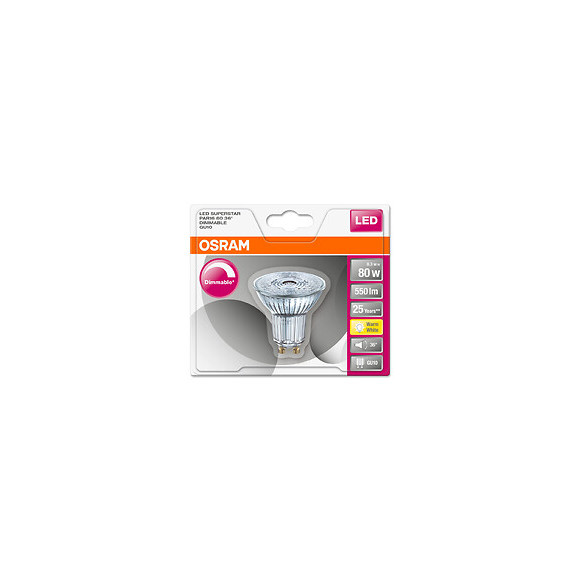 Spot GU10 LED dimmable 8.3W 80 chaud 36°