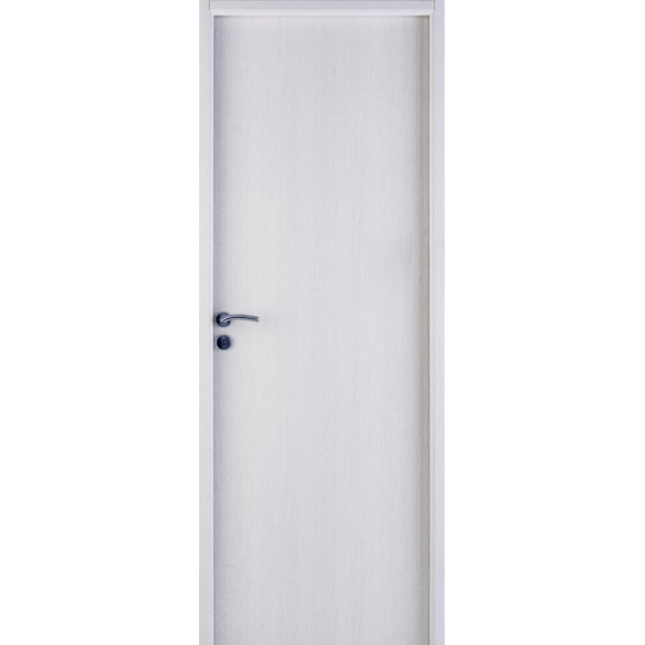Bloc-Porte PIREE décor bois lisse Frêne Blanc 204x73 H72 Droite