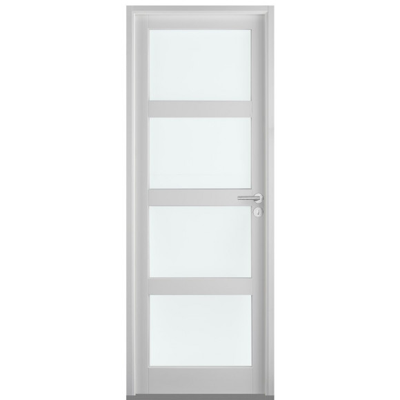 Bloc-porte VALENTIA2 à vitrer en MDF laqué blanc 204x73 H90 Gauche