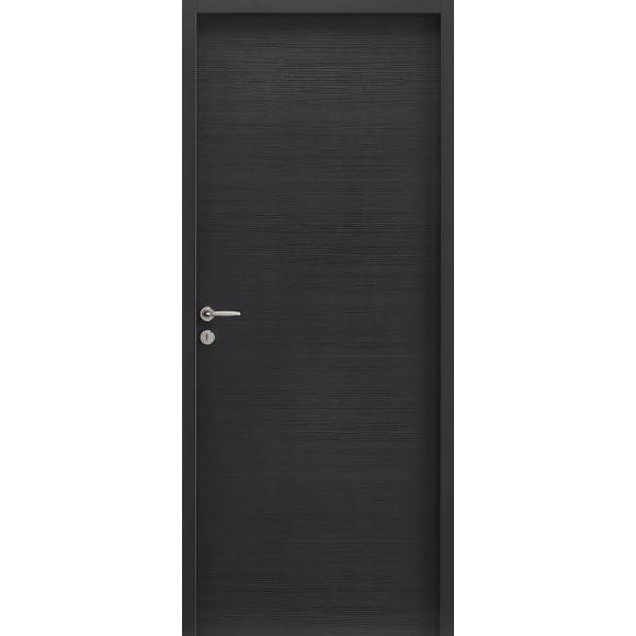 Bloc-porte ELIS décor bois Noir Structuré 204x93 H90 Droite