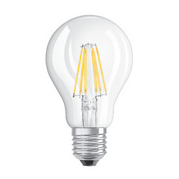 Ampoule LED Standard claire filament variable 8,5W 75W E27 chaud