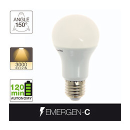 Ampoule led standard A60 secours culot E27 6W 3000K