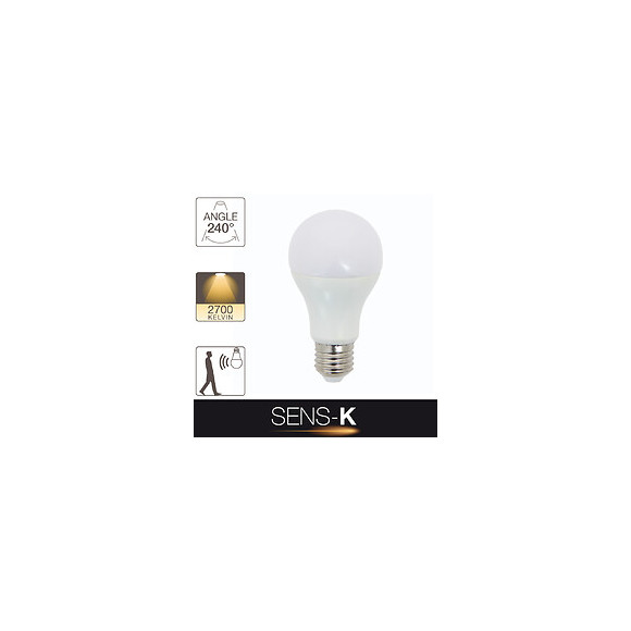 Ampoule led standard A60 détecteur de mouvement culot E27 10W 2700K