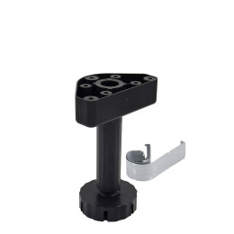 Pied caisson noir diamètre 6cm hauteur 16/23cm