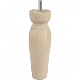 Pied de lit forme olive collerette bague en hêtre brut