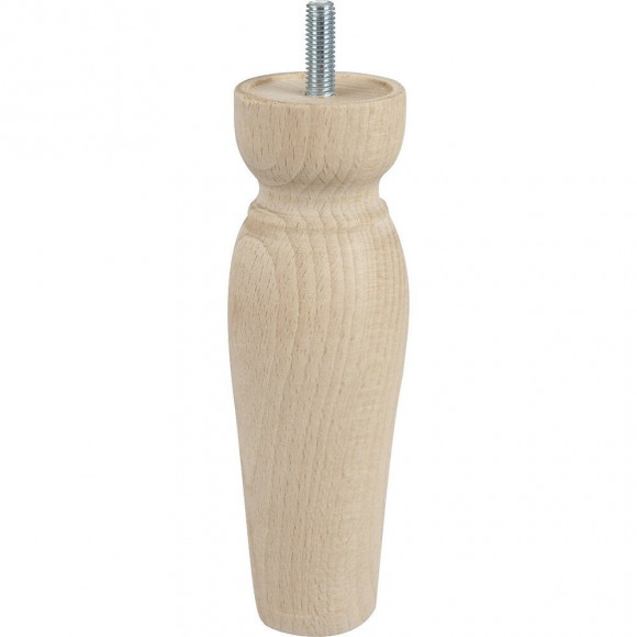 Pied de lit forme olive collerette bague en hêtre brut