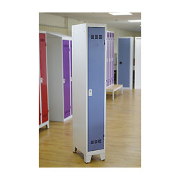 Vestiaire industriel 1 case 50x30x180cm gris/bleu.