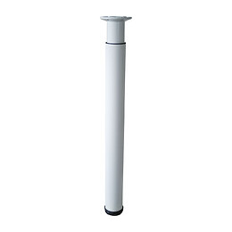 Pied aluminium blanc D.7.6cm réglable 70 à 110cm
