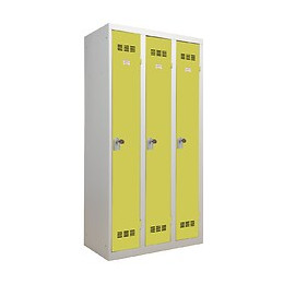 Vestiaire industriel 3 cases 50x90x180cm gris/anis.