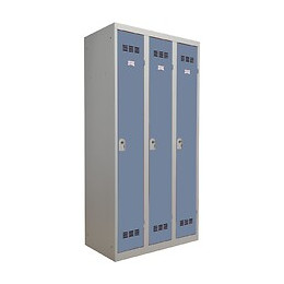 Vestiaire industriel 3 cases 50x90x180cm gris/bleu.