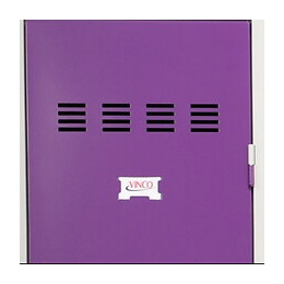 Vestiaire industriel 4 cases 50x120x180cm gris/prune.