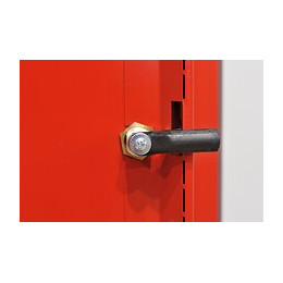 Vestiaire industriel 4 cases 50x120x180cm gris/rouge.