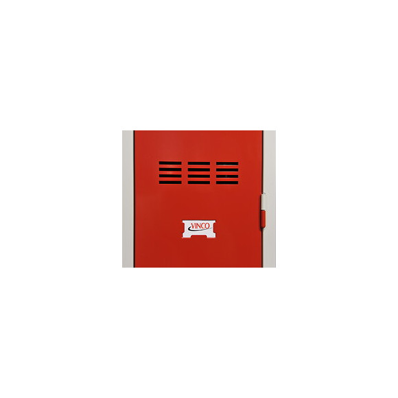 Vestiaire industriel 2 cases 50x80x180cm gris/rouge.