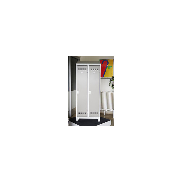 Vestiaire industriel 2 cases 50x80x180cm gris Perle.