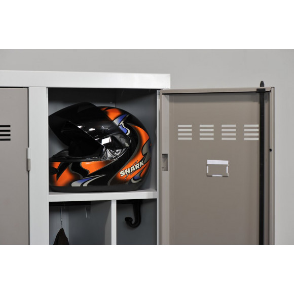 Vestiaire industriel 2 cases 50x80x180cm gris/anis.