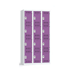 3 colonnes 4 cases superposées 50x90x180cm gris/prune.