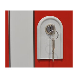 1 colonne 2 cases superposées 50x40x180cm gris/rouge.